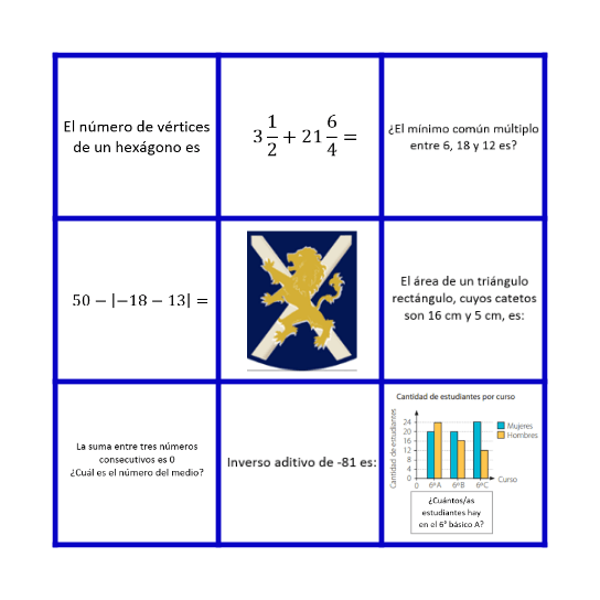 Matemáticas TEI Bingo Card