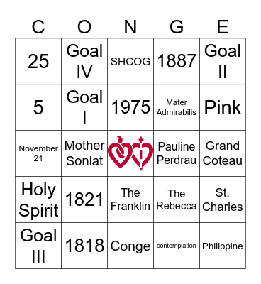 Formation to Mission Bingo Card