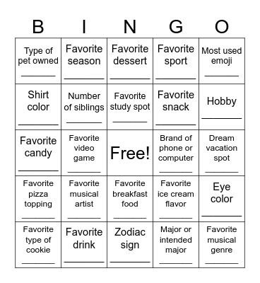 Find someone with the same... Bingo Card