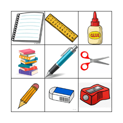 School Objects Bingo Card