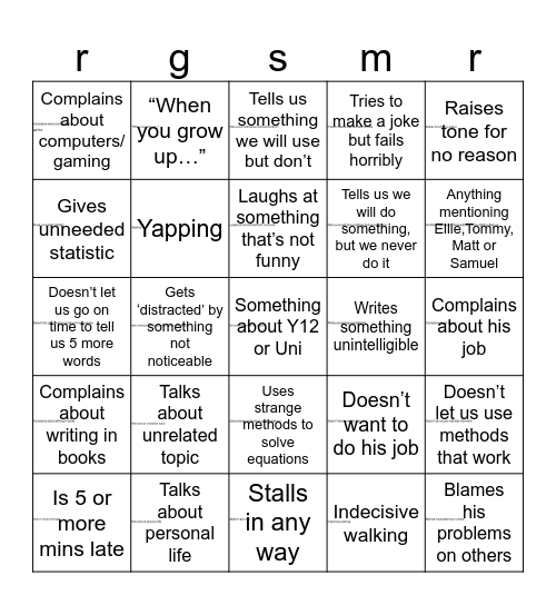 Bingo Card