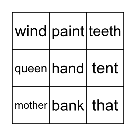 Phonics 4 - Unit 5 & 6 Bingo Card