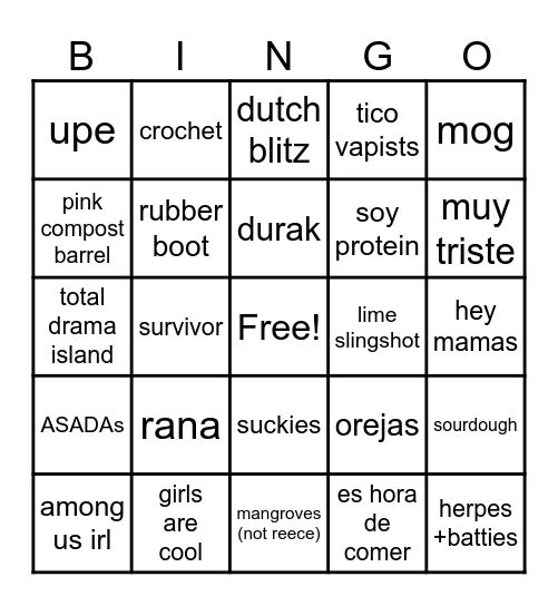 SFS Bingo Card