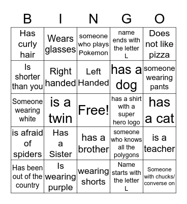 Random Bingo Card