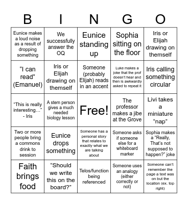 Edwards Cohort Bingo Card