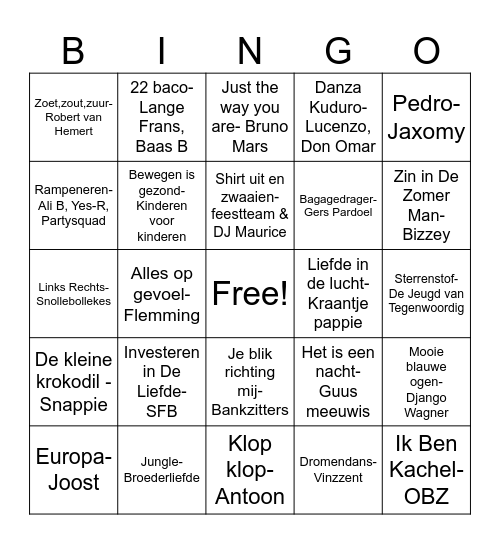 Bladel kamp 9 Bingo Card