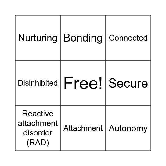 Infant Social/Emotional Development Bingo Card