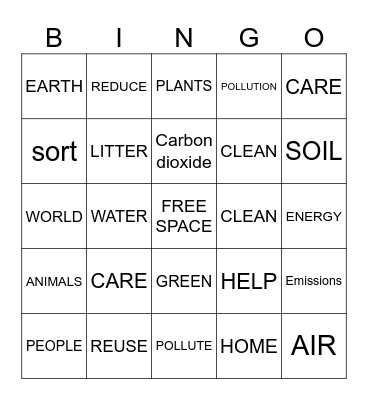 EARTH DAY Bingo Card