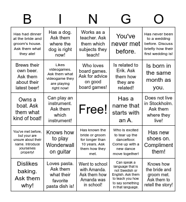 Find someone who... Bingo Card