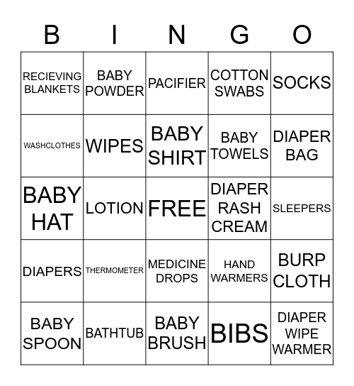 BABY BINGO Card