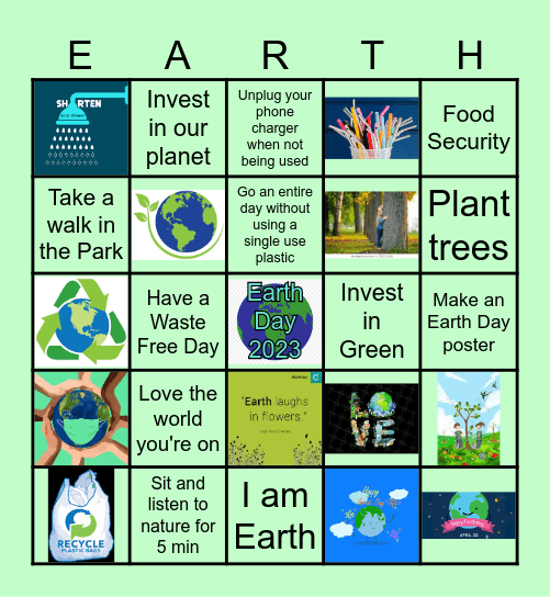 Earth Day 2024 Bingo Card