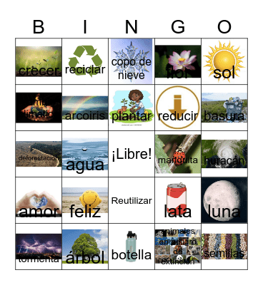 Día de la Tierra Bingo Card
