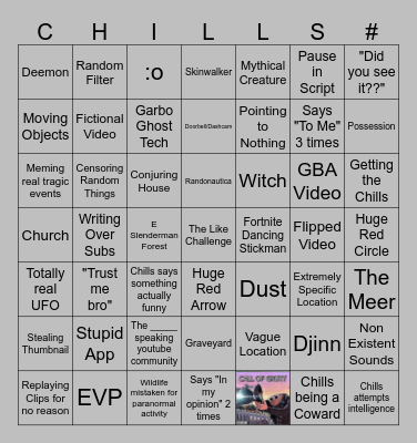 Chills Bingo Card