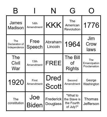 CIVICS Bingo Card