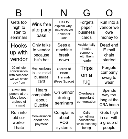 Cannatach Conference Bingo Card