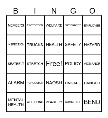 NAOSH BINGO EXTRAVAGANZA Bingo Card