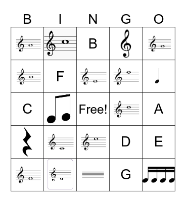 Notation Bingo Card