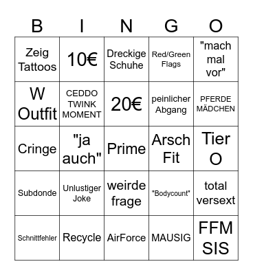 DATE BING Bingo Card