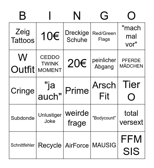 DATE BING Bingo Card