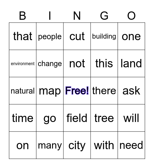 April Spelling Bingo Card