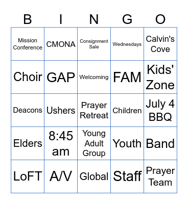 CELEBRATE FAIRVIEW! Bingo Card