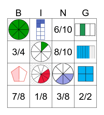 Fraction Bingo Card