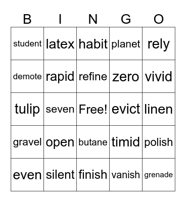 SS2 Level 5 Worksheet 4 Bingo Card