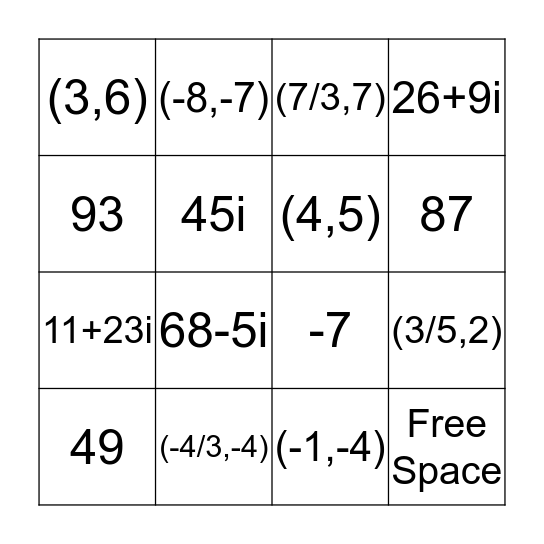 Bingo Card