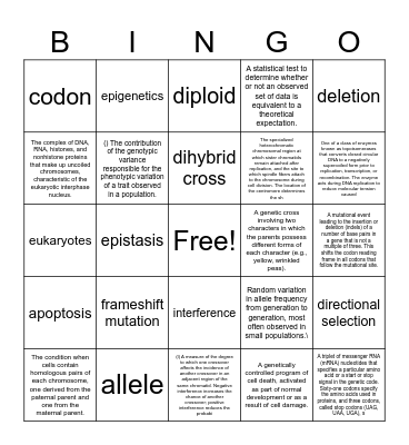 GENETUC Bingo Card