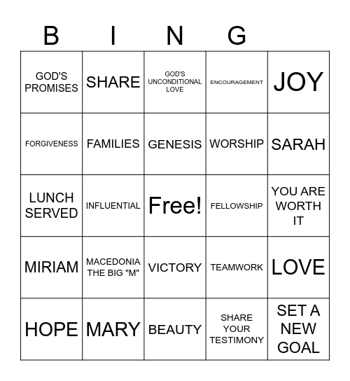 ANNUAL WOMEN'S LUNCHEON Bingo Card