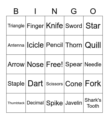 What's The Point? Bingo Card