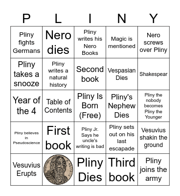 Pliny Bingo Card