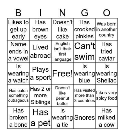 SDO Bingo! Bingo Card