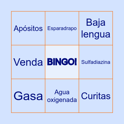 ¿Qué hay en el Botiquín? Bingo Card
