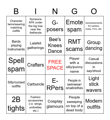 As Seen in Limsa Lominsa Bingo Card