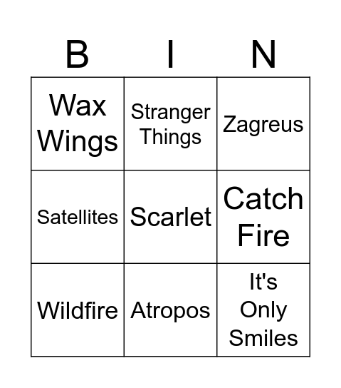 Periphery BINGO Card