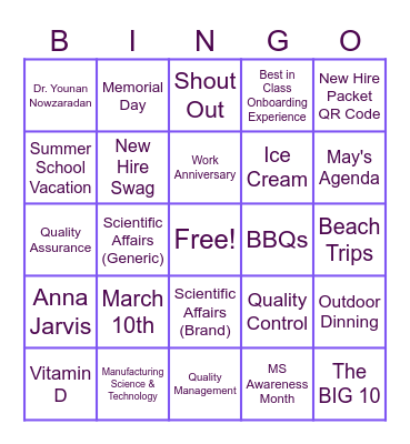 HR Bingo Card