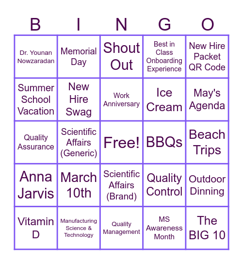 HR Bingo Card