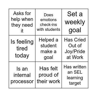 Find someone who... Bingo Card