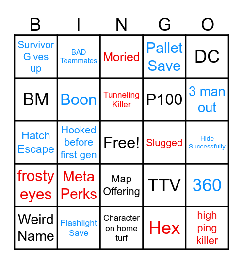 DBD BINGO Card