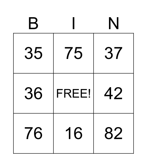 Ranja party bingo! Bingo Card