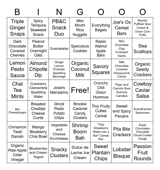 Trader Joe's Bingo Card