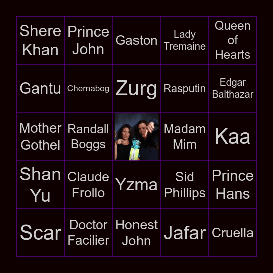VILLAINS Bingo Card