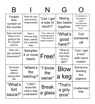 Fort George Bingo Card