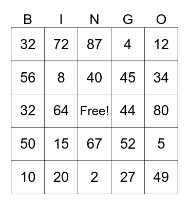 Endocrine System Bingo Card