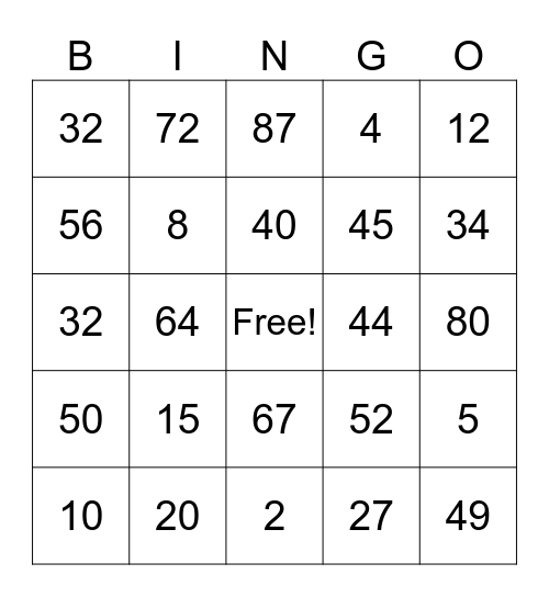 Endocrine System Bingo Card