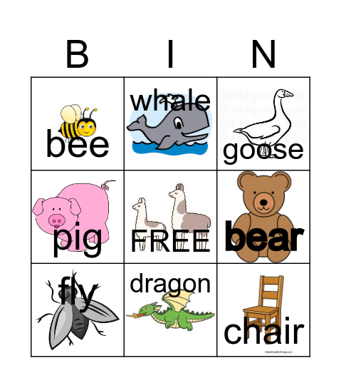 Down by the Bay Bingo Card