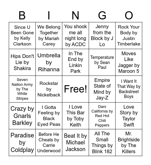 Singo Bingo Card
