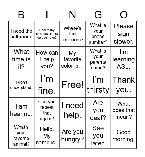 Last Bingo! Bingo Card