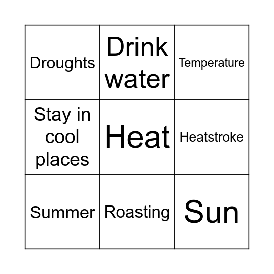 Heatwave Bingo! Bingo Card